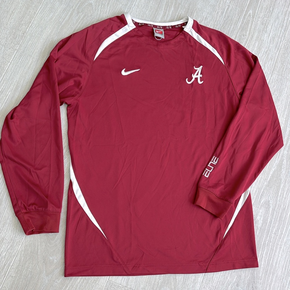 Nike Elite Men’s Long Sleeve Alabama Crimson Tide Pullover Shirt size L - Picture 1 of 8
